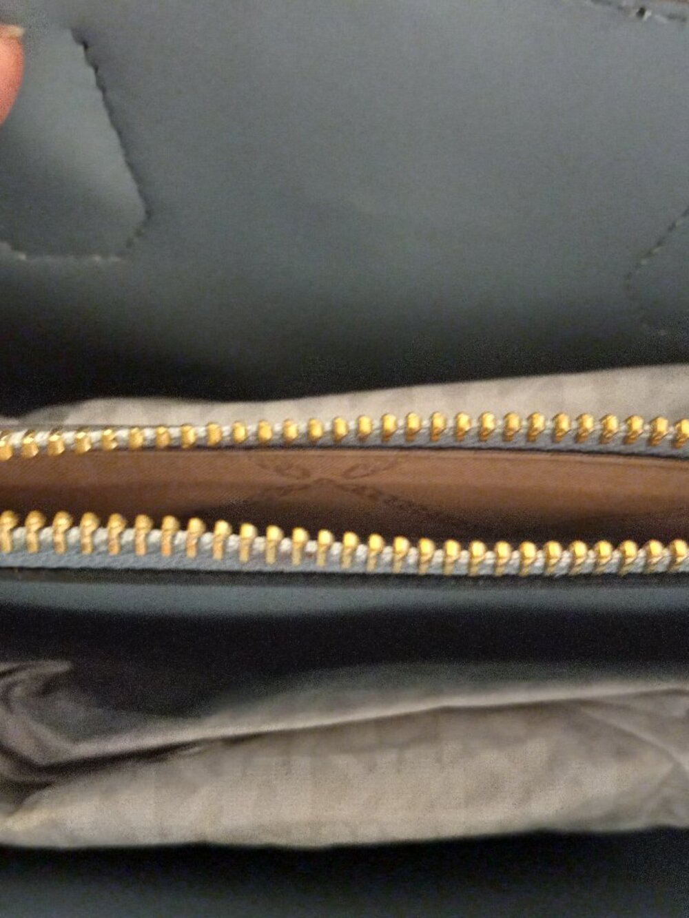 Michael Kors Studded Saffiano Leather Satchel – Blue/Navy with Gold Hardware - Picture 2 of 6